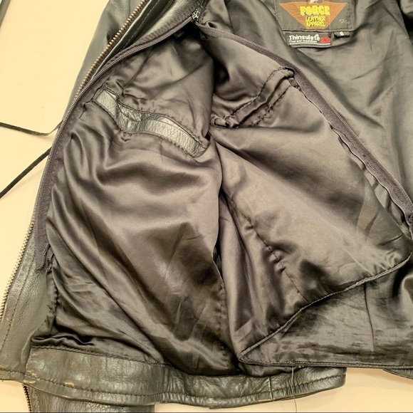 Force Leather Jacket Adult Size 6 Motorcycle Beaded Fringe Leather Vintage Women - Picture 9 of 10